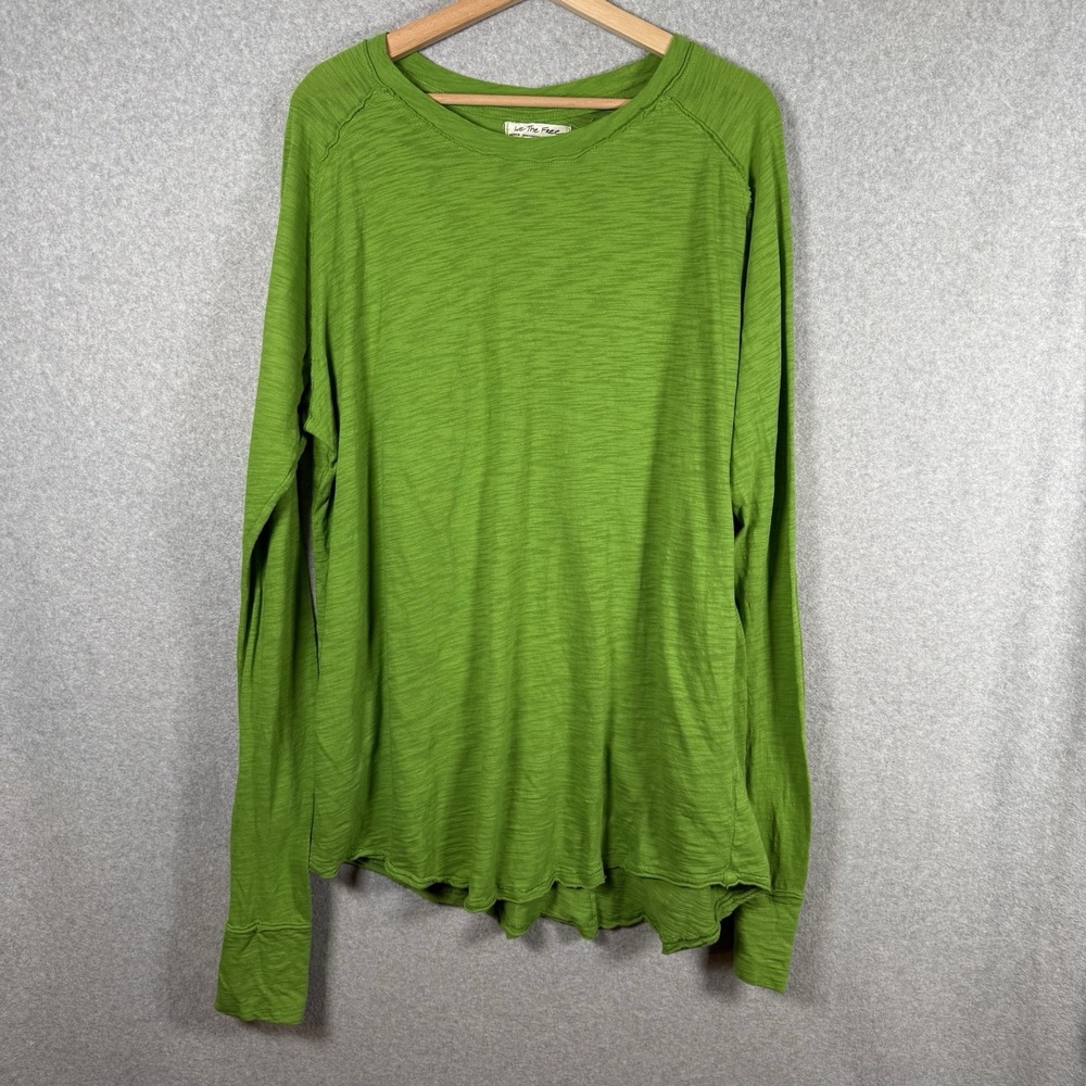 Free People Tunic Shirt Womens Medium Cotton long Sleeve Thermal